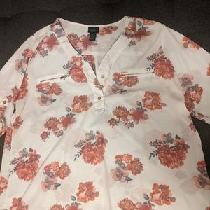 3/4 chiffon rue 21 floral print blouse